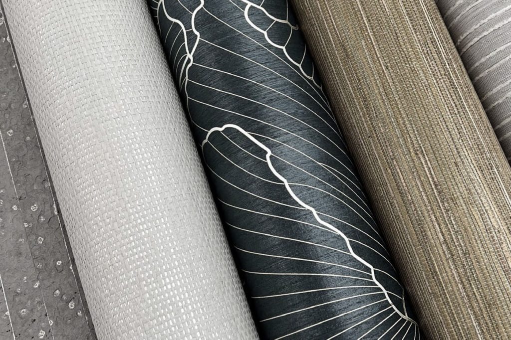 Close up of 4 rolls of luxury wallpaper