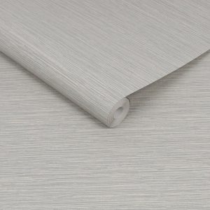 Slightly unrolled Highly Textured Grey Grasscloth Wallpaper roll showing the texture and thickness of wallpaper