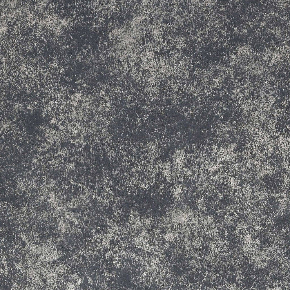 Swatch showing onyx black gilded concrete wallpaper colourway showing textured metallic detailing
