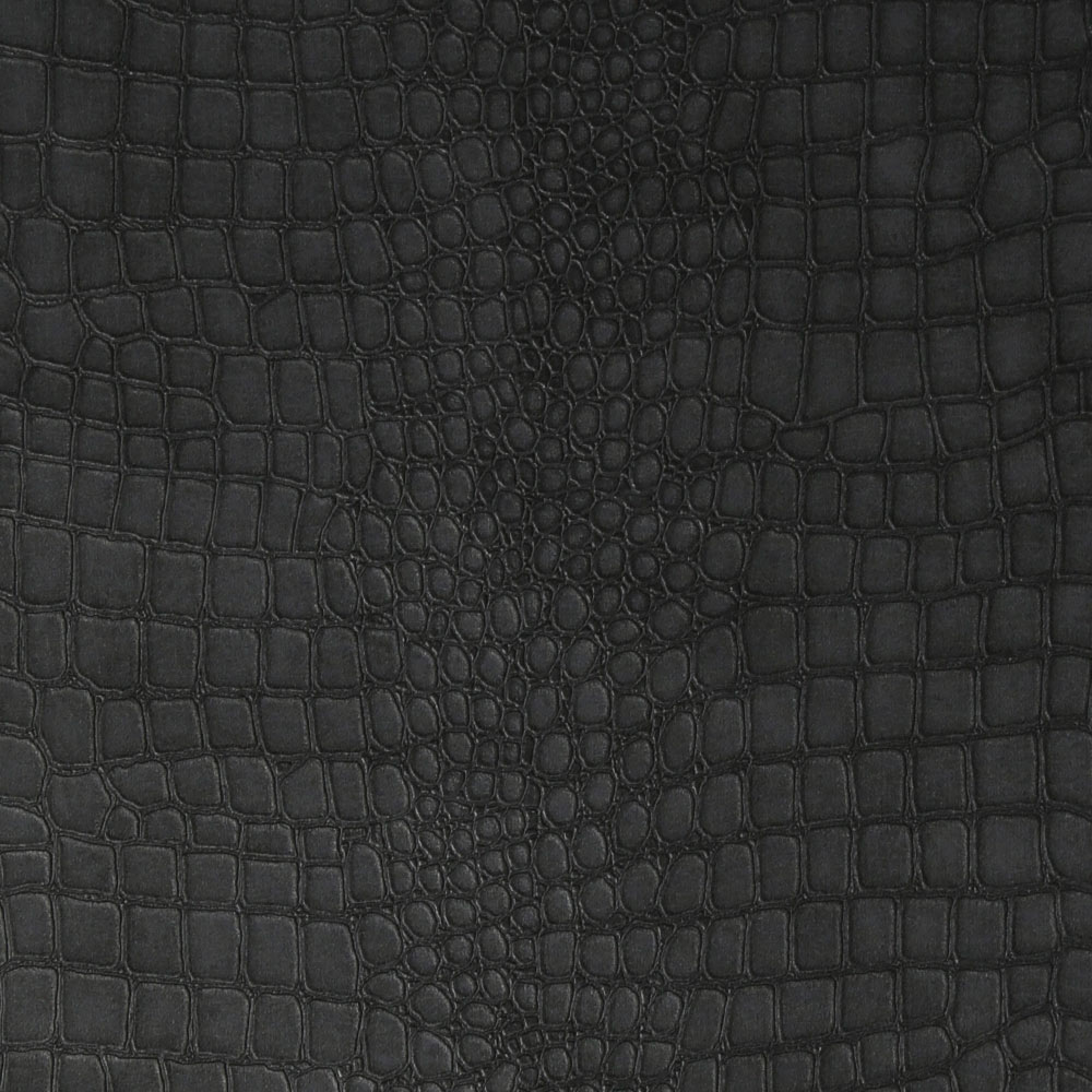 Colour swatch showing the pattern of the Crocodile Wallpaper Black