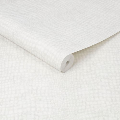 african-inspired-crocodile-texture-wallpaper-white Roll of White Crocodile Wallpaper with background