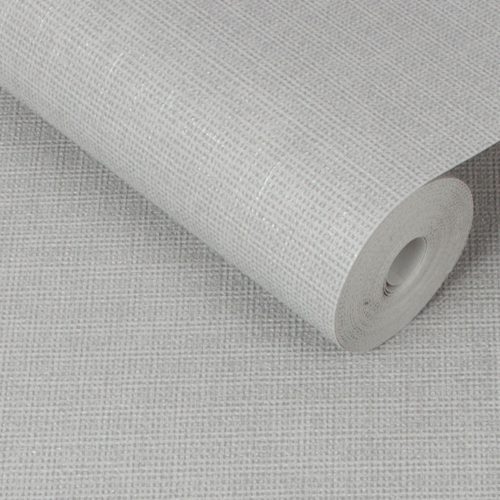 faux-hessian-texture-wallpaper-grey Close up of the hessian like texture of the grey woven hessian wallapper