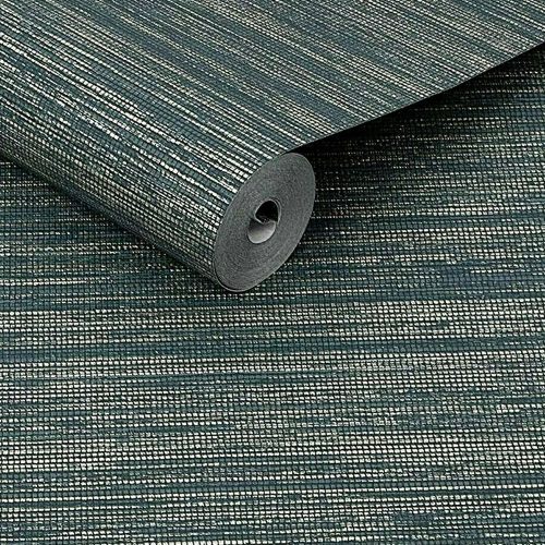 gold-gilded-grasscloth-wallpaper Close up of the deep texture of faux grass cloth in green with metallic gold detailing