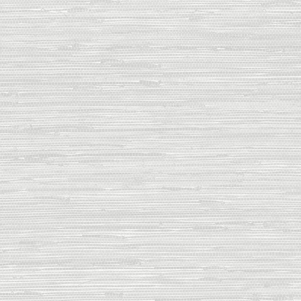 Detail photo of the silky metallic silver grasscloth wallpaper showing light shimmer and embossed texture